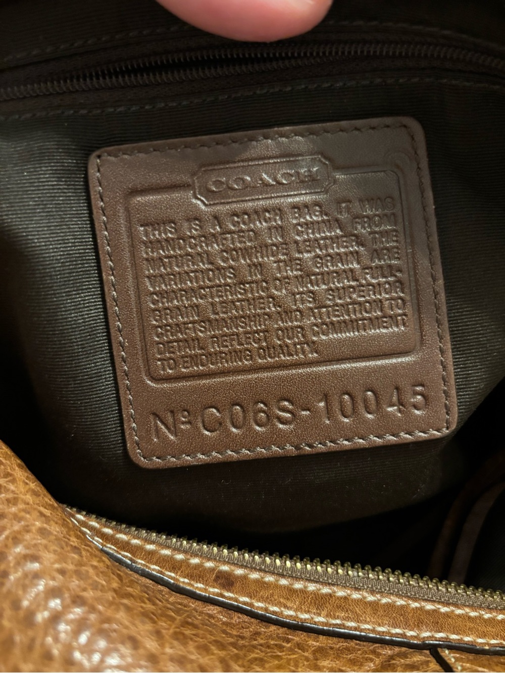 Coach Brown Pebbled Leather Shoulder Bag - Picture 4 of 4
